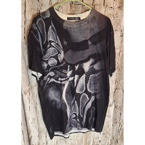 Black Boa Snake Reptile men's XL (extra large) T-shirt by Kayden Made in the USA